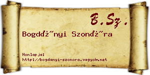 Bogdányi Szonóra névjegykártya
